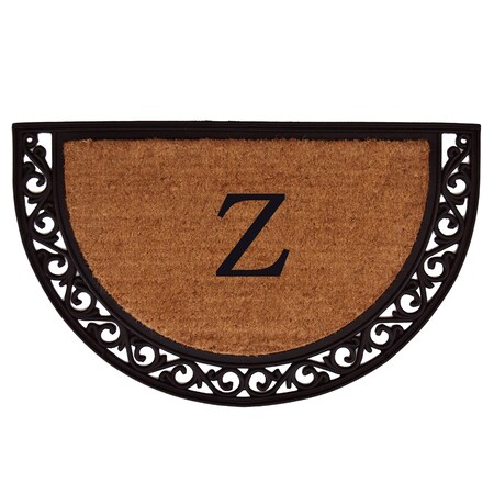 Monogram Door Mat, Black, Natural, 18 in W x 30 in L